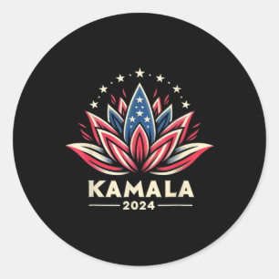 Harris 2024 Presidential Campaign American Lotus 1 Classic Round Sticker