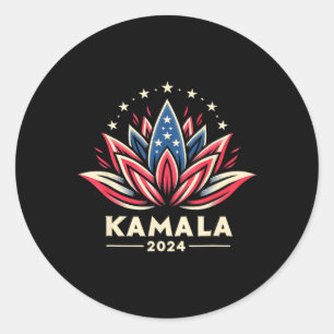 Harris 2024 Presidential Campaign American Lotus 2 Classic Round Sticker