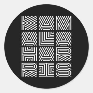 Harris 2024 Quilted Geometry Lettering Classic Round Sticker
