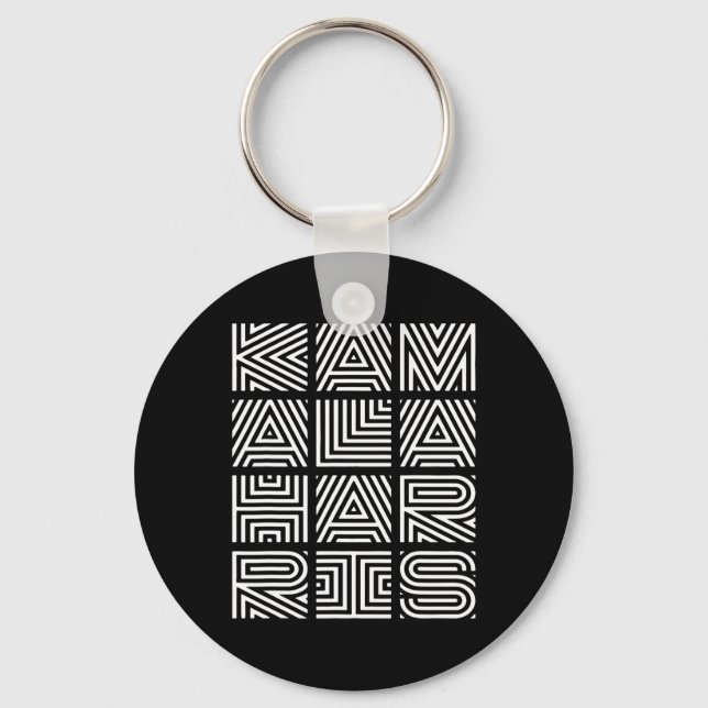 Harris 2024 Quilted Geometry Lettering  Key Ring (Front)