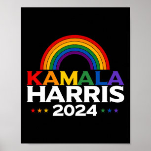 Harris 2024 Rainbow Flag Gay Pride Lgbt Poster