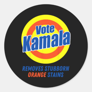 Harris 2024 Removes Stubborn Orange Stains 5 Classic Round Sticker