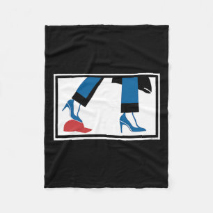 Harris 2024 Retro Comma La Red Hat Anti Trump Fleece Blanket