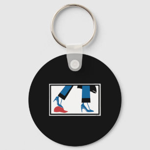 Harris 2024 Retro Comma La Red Hat Anti Trump Key Ring