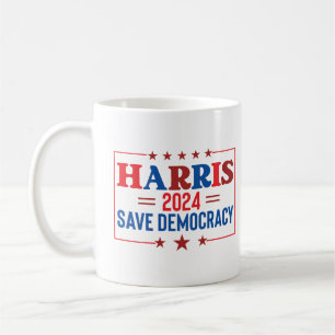 Harris 2024 Save Democracy Campaign Coffee Mug