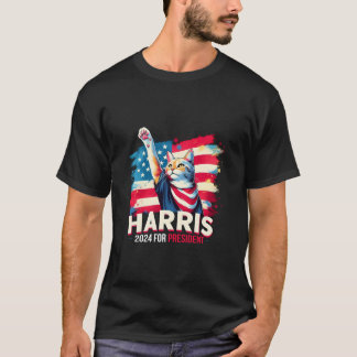 Harris 2024 Save Democratic Kamala Harris Cat Ladi T-Shirt