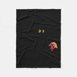 Harris 2024 Victory Black Cat Vs Elephant Trump Fleece Blanket
