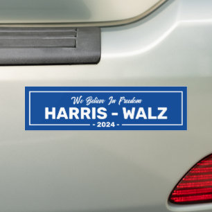 Harris 2024 We Believe In Freedom Bumper Sticker