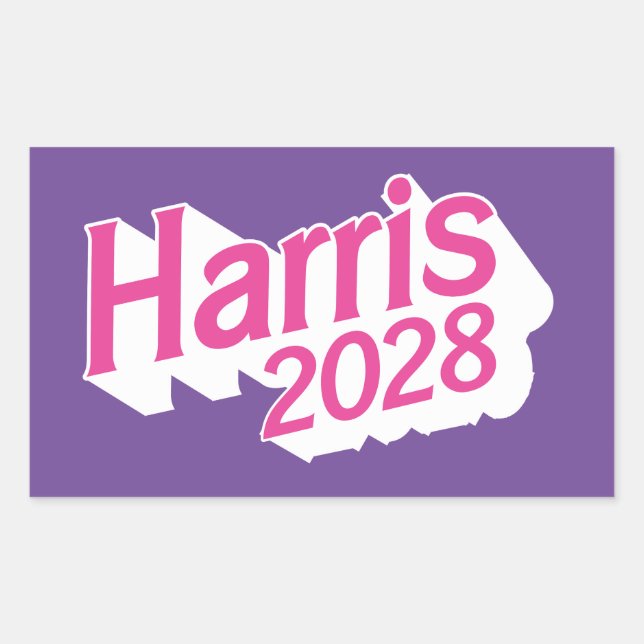 Harris 2028 Pink and Purple Colourful Rectangular Sticker (Front)