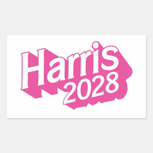 Harris 2028 Pink Colourful Rectangular Sticker (Front)