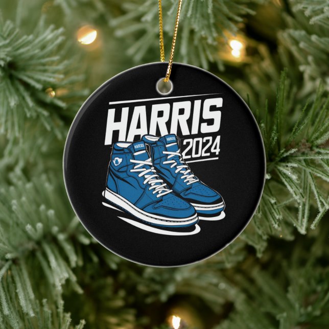 Harris 24 Vote President Kamala Election Sneakers Ceramic Ornament (Tree)