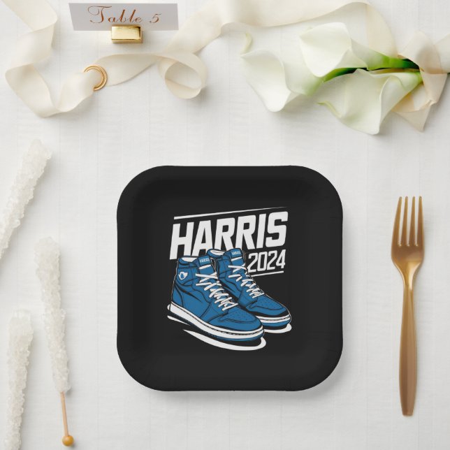 Harris 24 Vote President Kamala Election Sneakers Paper Plate (Wedding)