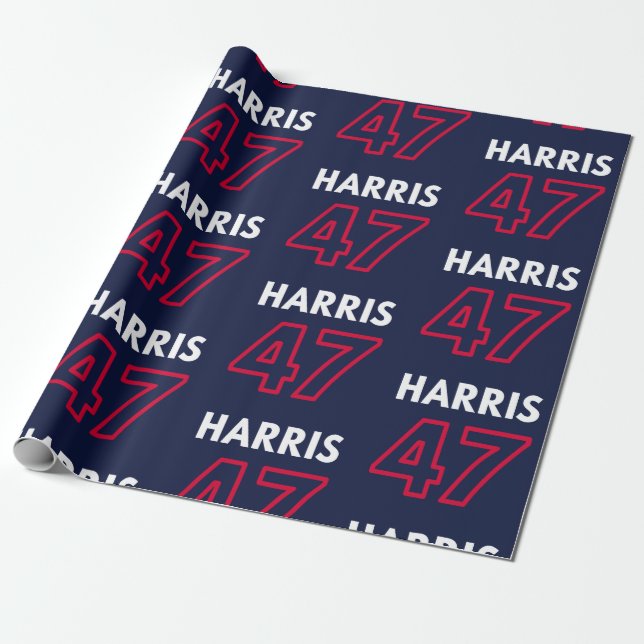 Harris 47 III - Kamala Harris For President Wrapping Paper (Unrolled)