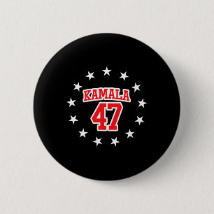 Harris 47th President Red White &amp; Blue Stars D 6 Cm Round Badge