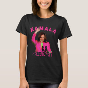 Harris Aka For President 47 Pink Comma La 2024 Wom T-Shirt