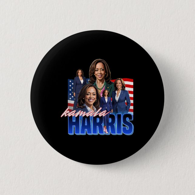 Harris American Flag Bootleg  6 Cm Round Badge (Front)