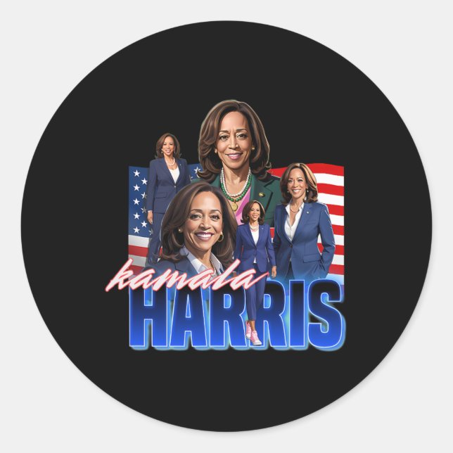 Harris American Flag Bootleg  Classic Round Sticker (Front)