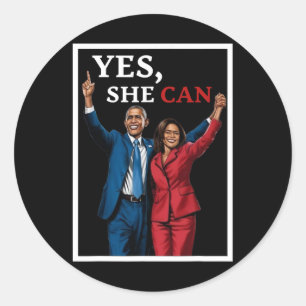 Harris And Barack Obama Forward 2024 Election Classic Round Sticker