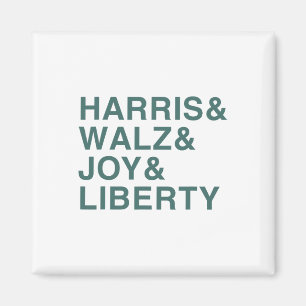 Harris And W And Joy And Liberty Shirt Kamala Harr Magnet