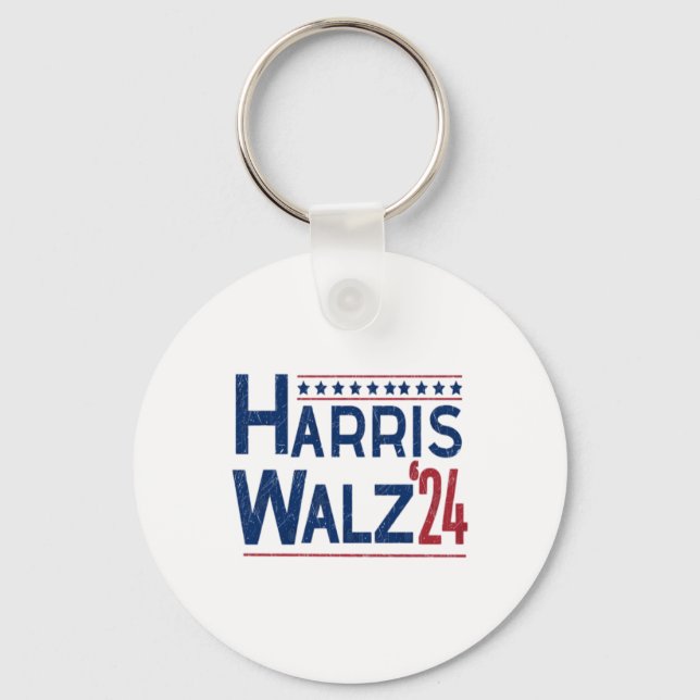 Harris and Walz 2024 Election Pairing  Key Ring (Front)