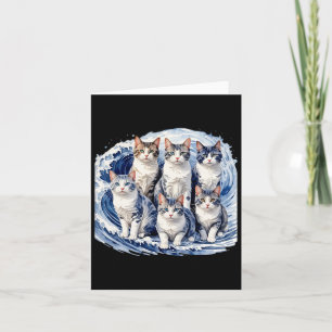 Harris Blue Cats Wave - Funny For Cat Owners  Card
