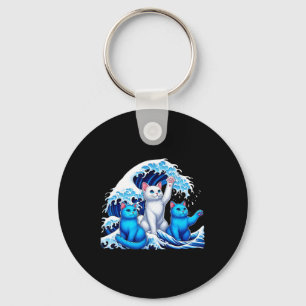 Harris Blue Cats Wave Funny For Cat Owners Kamala Key Ring