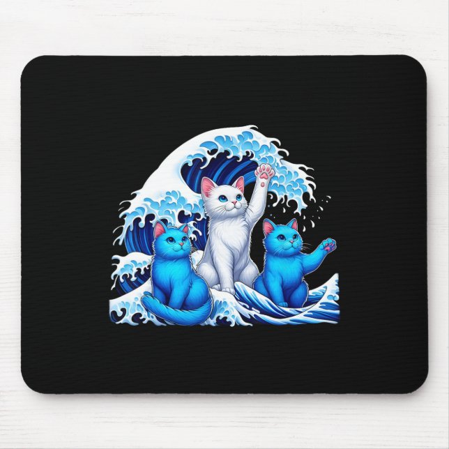 Harris Blue Cats Wave Funny For Cat Owners Kamala  Mouse Pad (Front)
