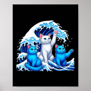 Harris Blue Cats Wave Funny For Cat Owners Kamala Poster