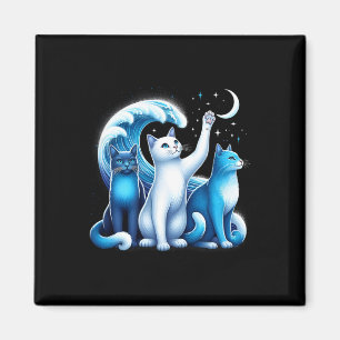 Harris Blue Cats Wave Kamala Funny For Cat Lovers Magnet