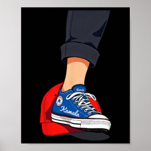 Harris Blue Stepping On Red Mega Hat Poster