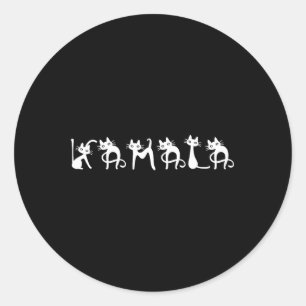 Harris Cat Lettering Positive Classic Round Sticker