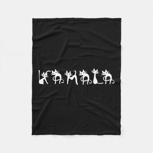 Harris Cat Lettering Positive  Fleece Blanket (Front)