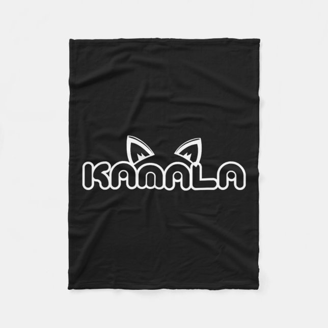 Harris Cat Lettering Positive Funny Kamala  Fleece Blanket (Front)