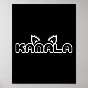 Harris Cat Lettering Positive Funny Kamala Poster