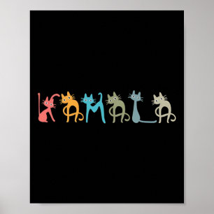 Harris Cat Lettering Positive Funny Poster