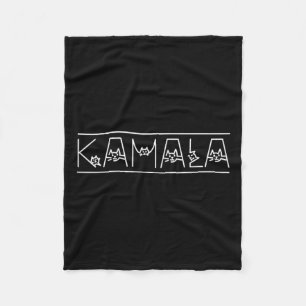 Harris Cat Lettering Positive Funny Shirt Kamala Fleece Blanket
