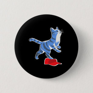 Harris Cat Stepping On Mega Hat Vp President 6 Cm Round Badge