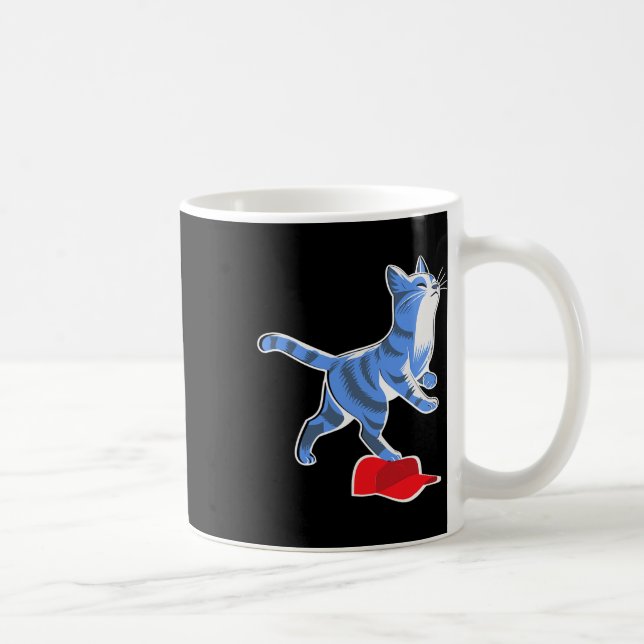 Harris Cat Stepping On Mega Hat Vp President  Coffee Mug (Right)