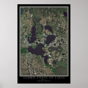 Harris Chain Of Lakes Florida From Space Satellite Poster