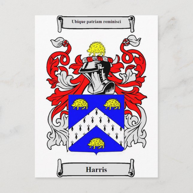 Harris Coat of Arms Postcard (Front)