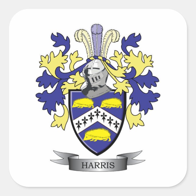 Harris Coat of Arms Square Sticker (Front)
