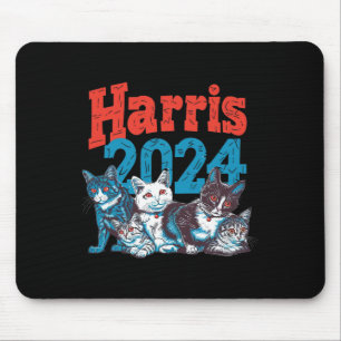 Harris Election Cat Lady 2024 Democrat Crazy Kitty Mouse Pad