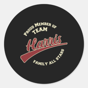 Harris Family Last Name Classic Round Sticker