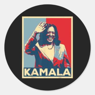 Harris For President 2024 Democrat Poster Harris 2 Classic Round Sticker