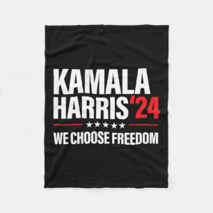 Harris For President 2024 Election We Choose Freed Fleece Blanket