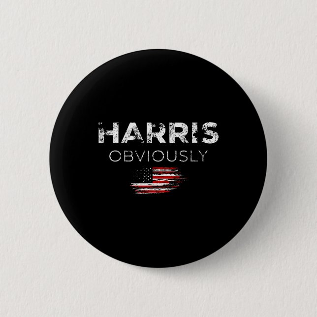 Harris For President 2024 Obviously  6 Cm Round Badge (Front)