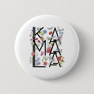 Harris For President 2024 Wild Flowers 6 Cm Round Badge