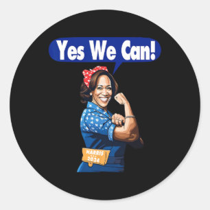 Harris For President 2024 Yes We Can Classic Round Sticker