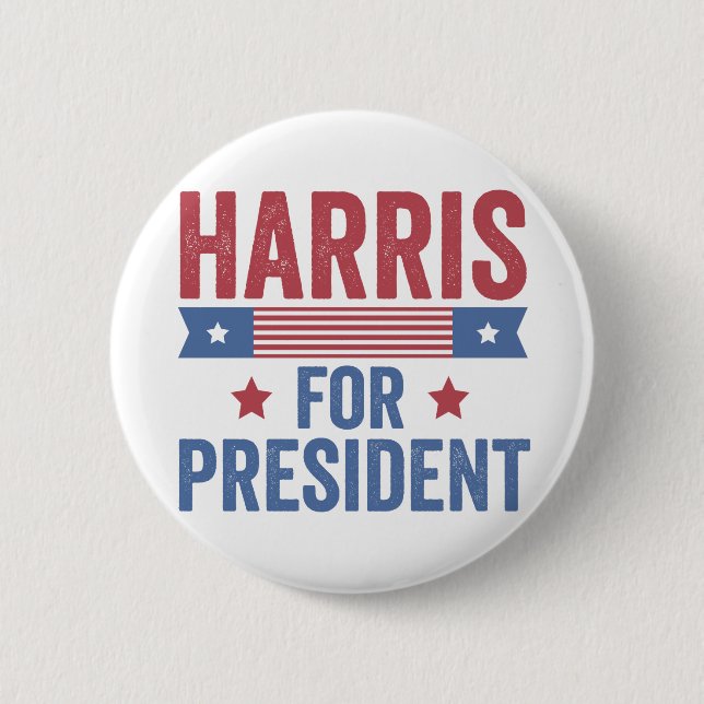Harris For President Election Democrats American  6 Cm Round Badge (Front)