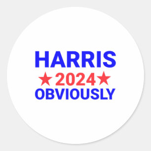Harris For President Obviously 1 Classic Round Sticker